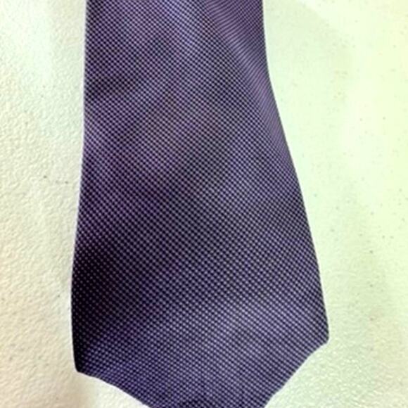 "Calvin Klein" Purple Check Men's Neck Tie, Silk, 60", Made In China - Picture 3 of 9
